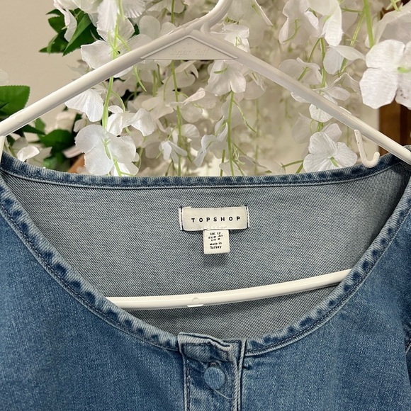 Topshop Blue Denim Crop Top - Picture 6 of 8